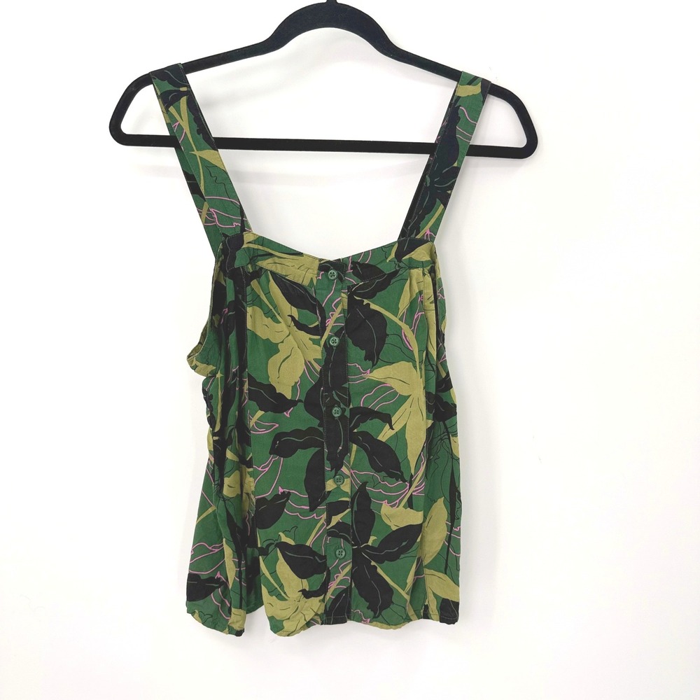 Abound Botanical Button Front Tank Womens M Tropical Boho Resort Beachy Summer